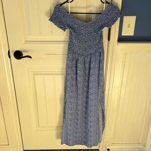 Blue Off-Shoulder Dress